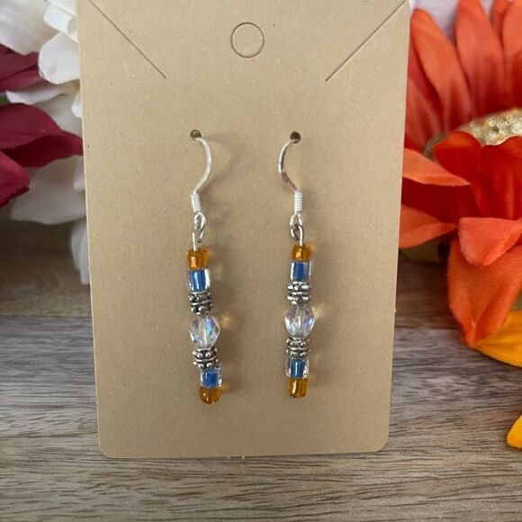 Glass Bead Handmade Earrings NWOT - Picture 1 of 2